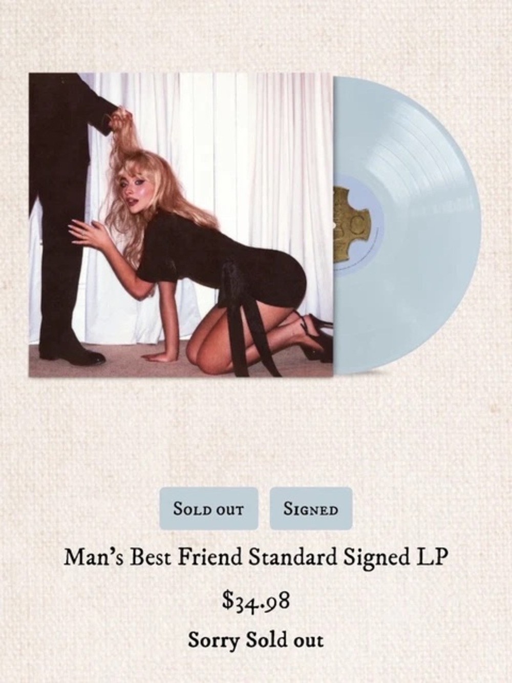 SIGNED SABRINA CARPENTER Man’s Best Friend Standard LP Vinyl